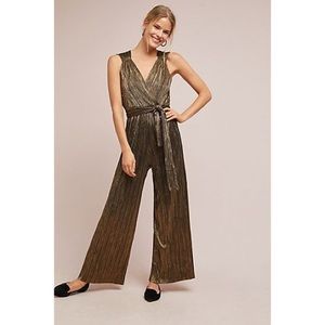 Vanessa Virginia x Anthropologie Gold Jumpsuit